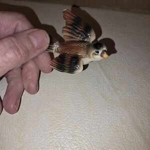Handcrafted Brown and Tan Bird Figurine